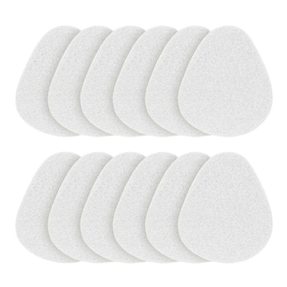 12Pcs Felt Forefoot Cushion Pads Oval Metatarsal Insoles for High Heels-White