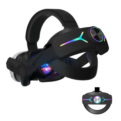 For Meta Oculus Quest 3 VR Head Strap RGB Comfort Headstrap Black