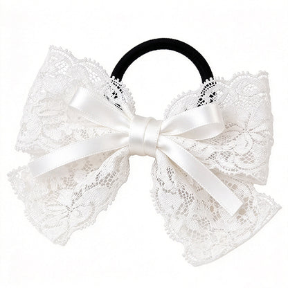 10 Yards Elastic Floral Lace Trim Stretch Ribbon for Sewing and DIY Crafts - White