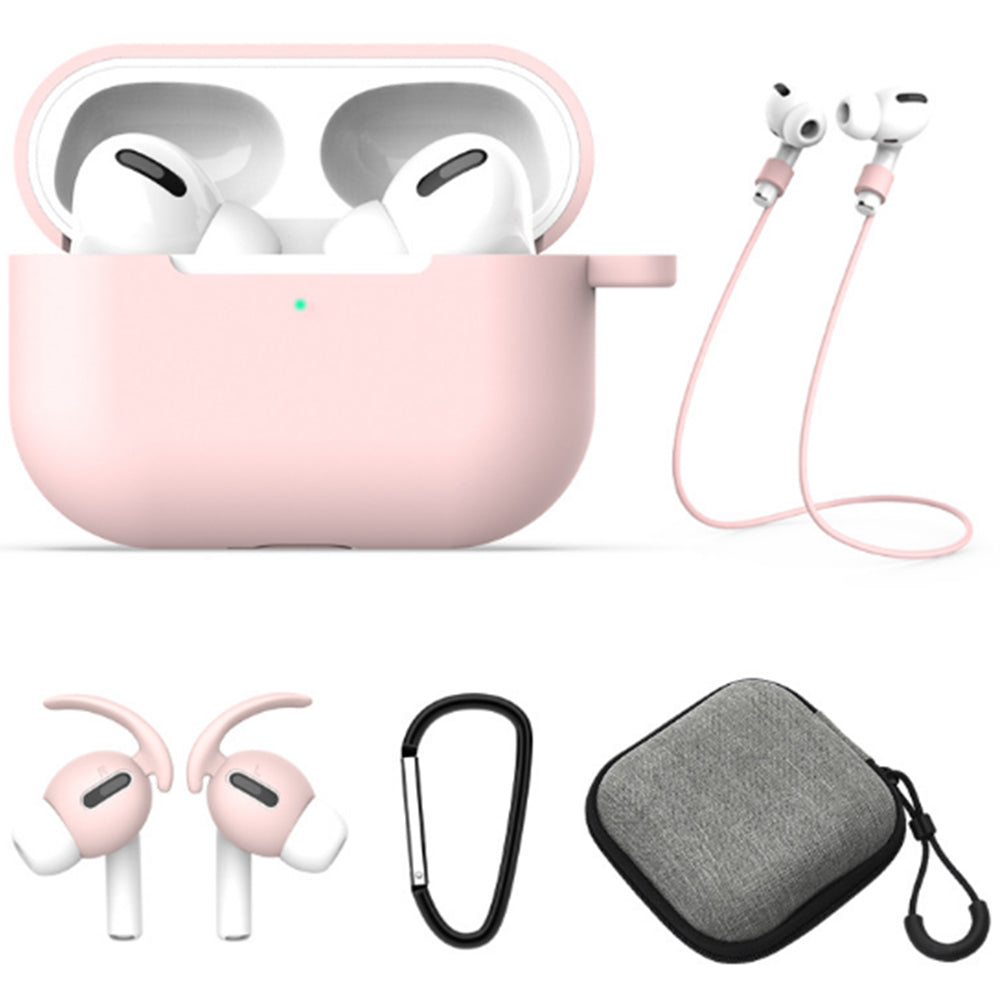 For Apple AirPods Case Cover Kit AirPod Earphone Protector Cover with Replacement Ear Tips Pink