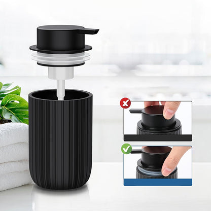 300ml Ceramic Foaming Soap Dispenser for Bathroom Kitchen-Black