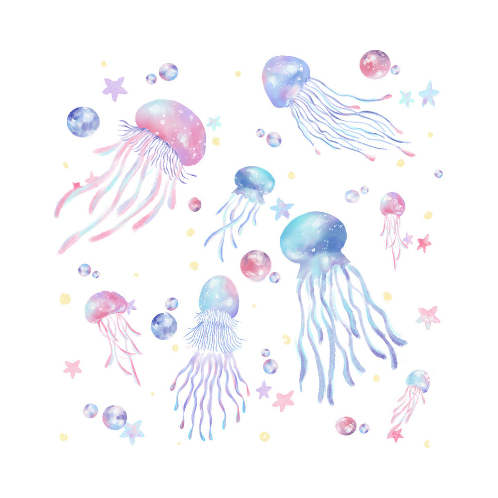 Jellyfish Wall Stickers Ocean Underwater Wall Decals Girls Bedroom Wall Decor