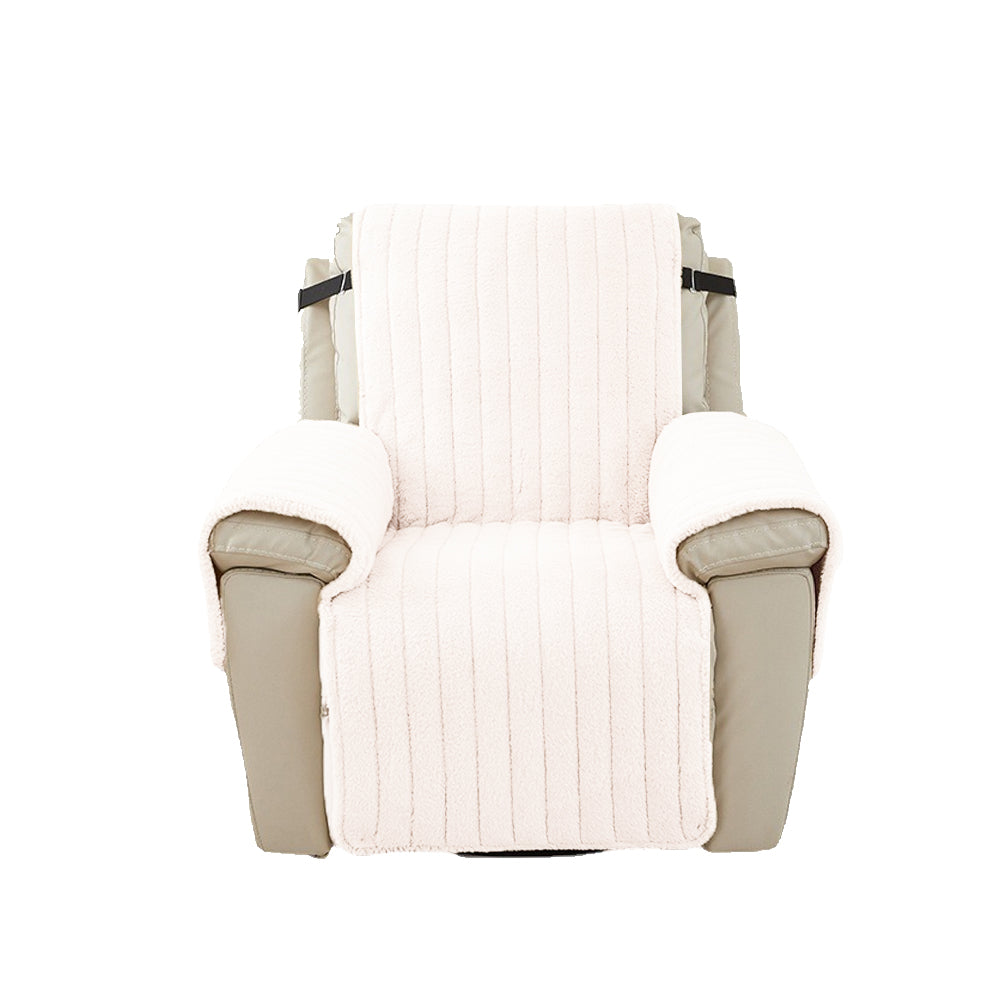 Home Plush Recliner Slipcover Armchair Cover for Recliner Chairs Furniture Beige