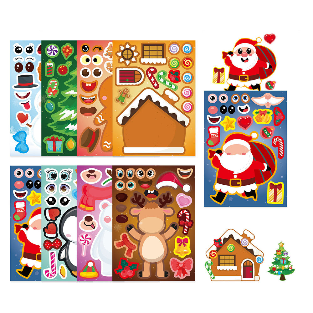 16Pcs Kids Christmas Stickers ¨C DIY Stocking Stuffers Crafts and Christmas Decorations