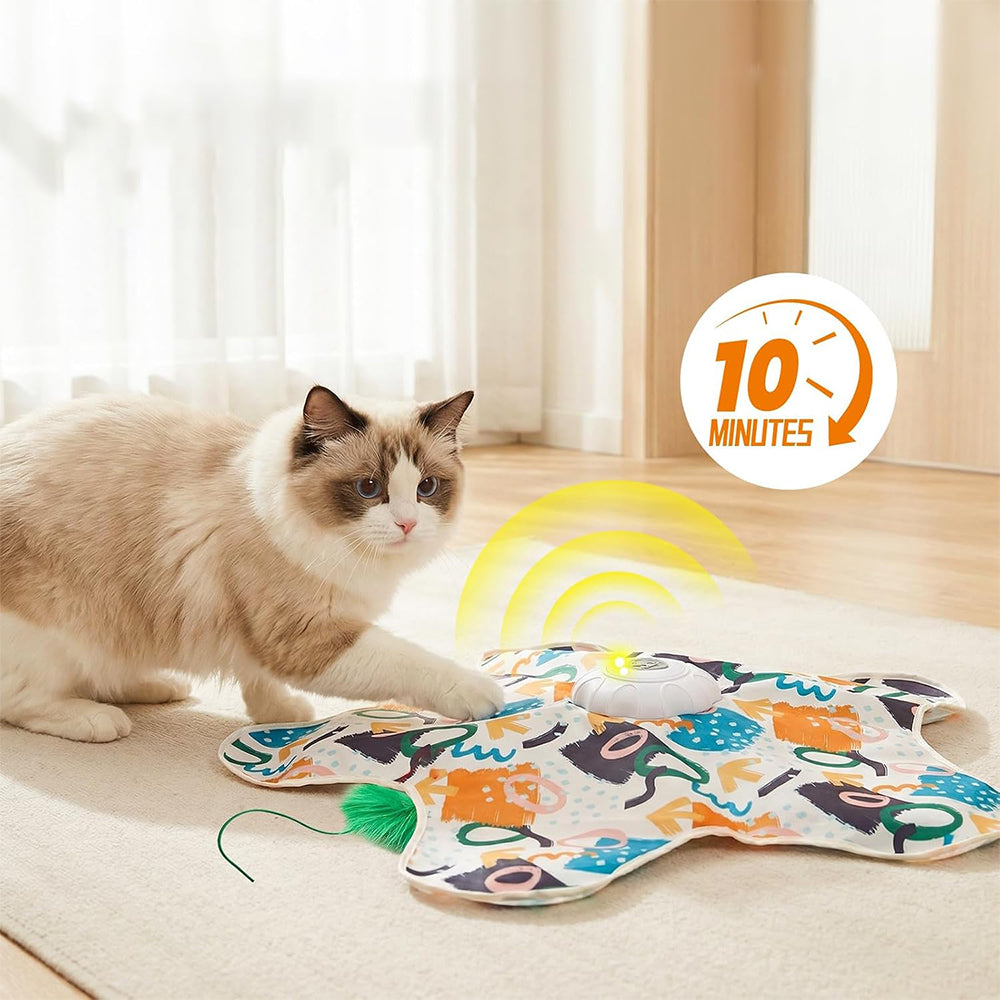 Interactive Cat Toy with Hide and Seek Feather-Orange