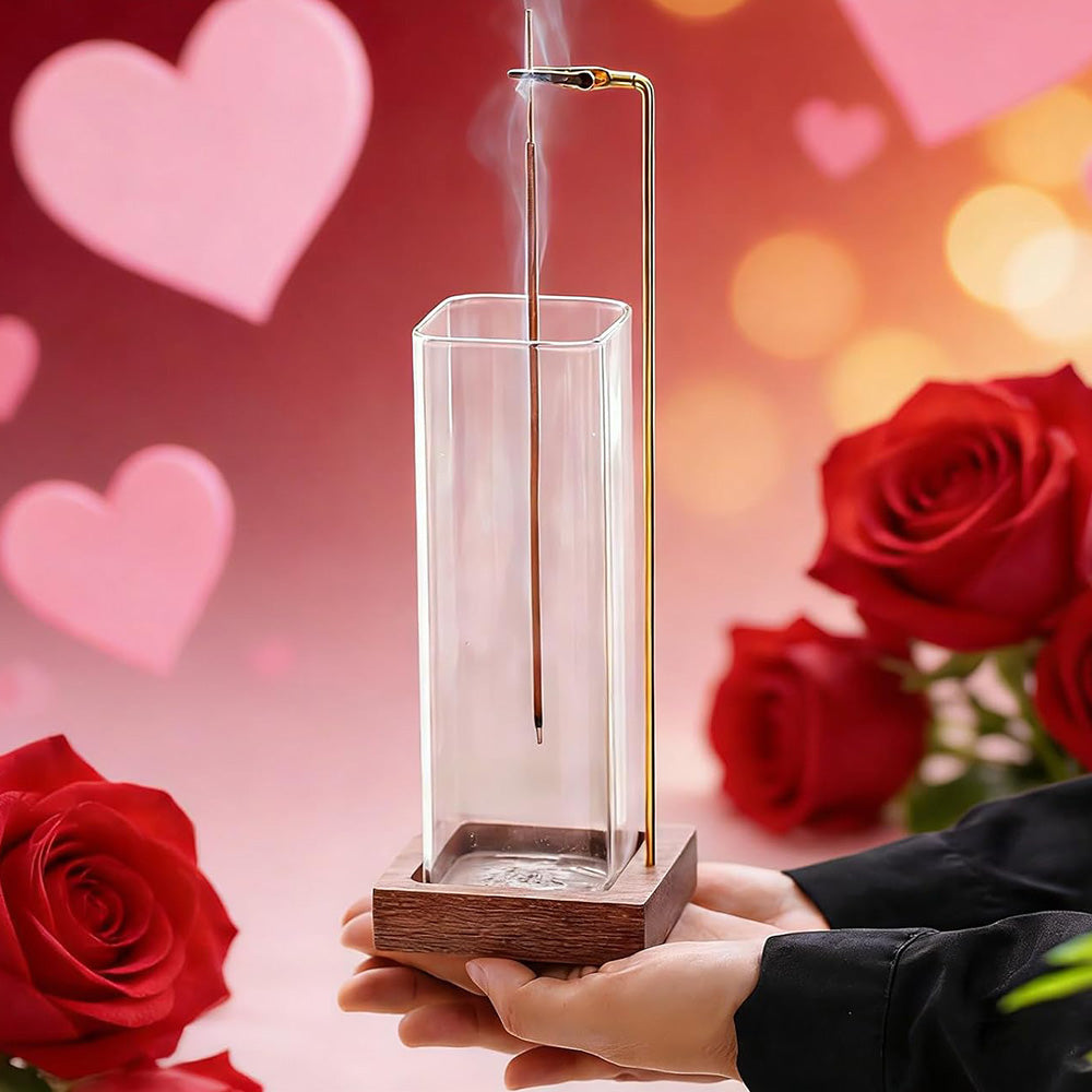 Hanging Incense Burner with Glass Ash Catcher for Home Meditation