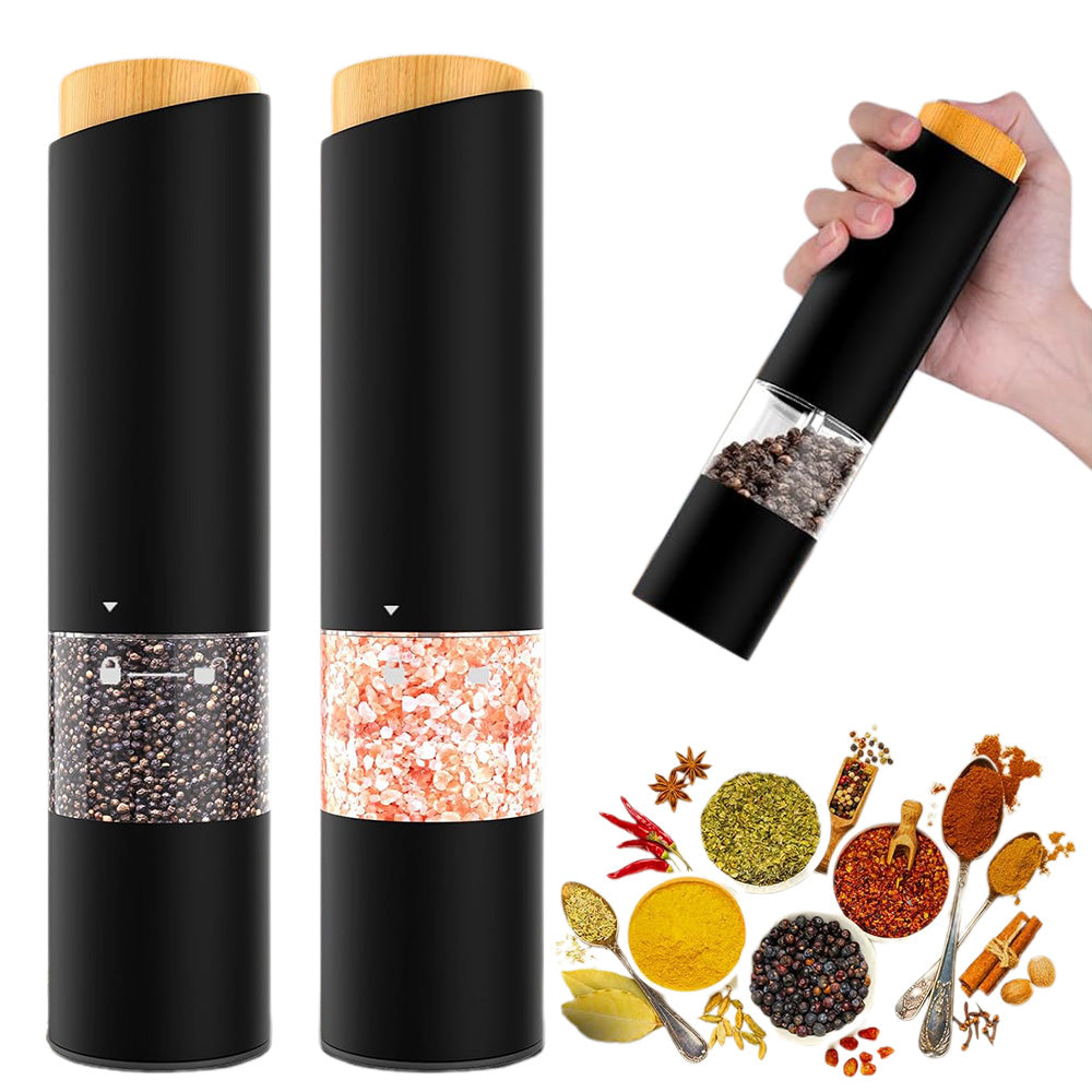 2PCS Electric Pepper Grinders ââ‚?LED Light & Adjustable Coarseness