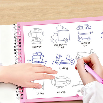 Magic Handwriting Practice Copybooks with Pens Reusable Grooved Books