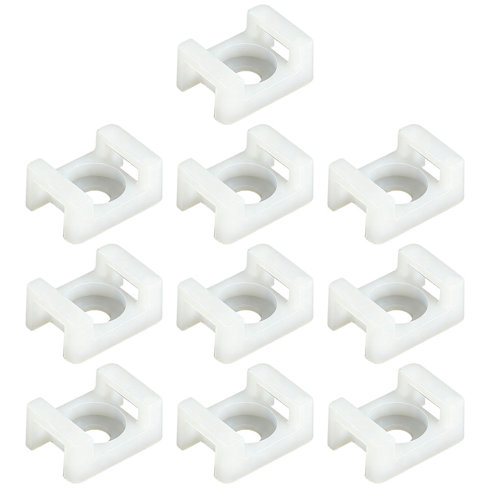 500 PCS Cable Tie Base Nylon Saddle Mount-White