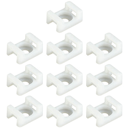 500 PCS Cable Tie Base Nylon Saddle Mount-White