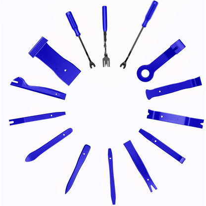 238Pcs Car Trim Removal Tool Kit Universal Clip Set with Fastener Removers for Auto Marine Home Repairs Blue