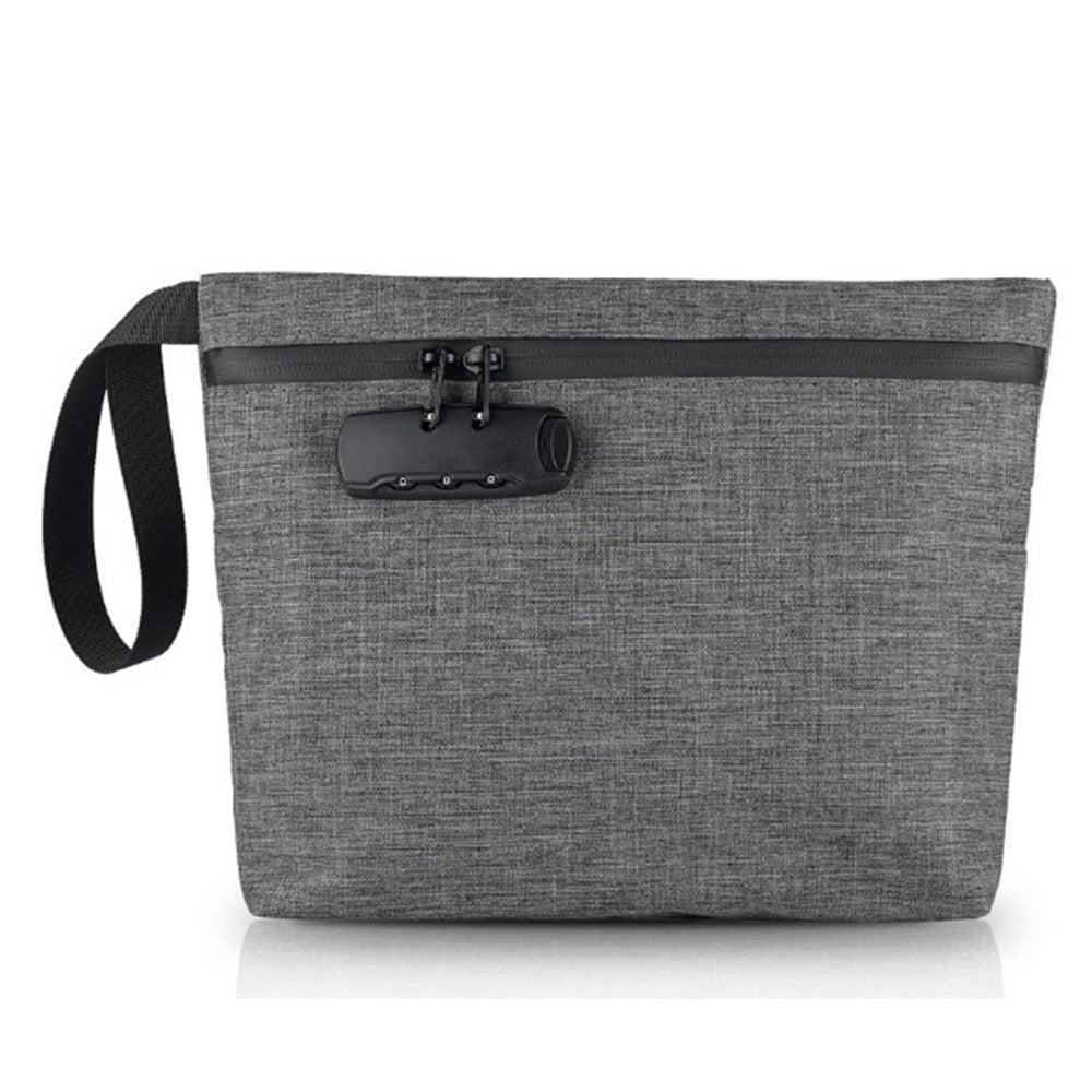 Lockable Smell Proof Bag Odor Proof Zipper Stash Carry Pouch with Combination Lock Grey