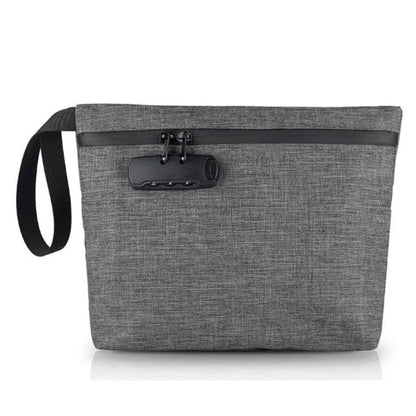 Lockable Smell Proof Bag Odor Proof Zipper Stash Carry Pouch with Combination Lock Grey