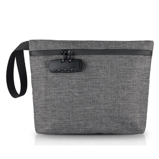 Lockable Smell Proof Bag Odor Proof Zipper Stash Carry Pouch with Combination Lock Grey