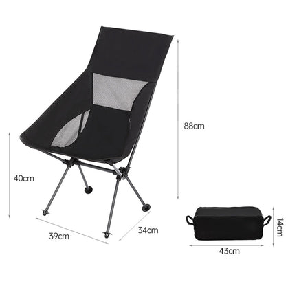 Portable Folding Camp Chairs for Garden Outdoor Hiking Travel Picnic Fishing Beach Black
