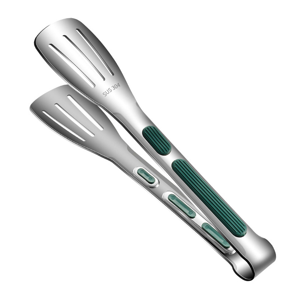 3Pcs 304 Stainless Steel Food Steak Salad and Barbecue Tongs