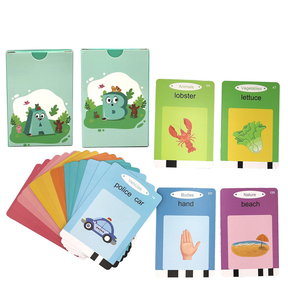Kids 224 Words Talking Flash Cards Set Preschool Words Learning Cards Toy Pink