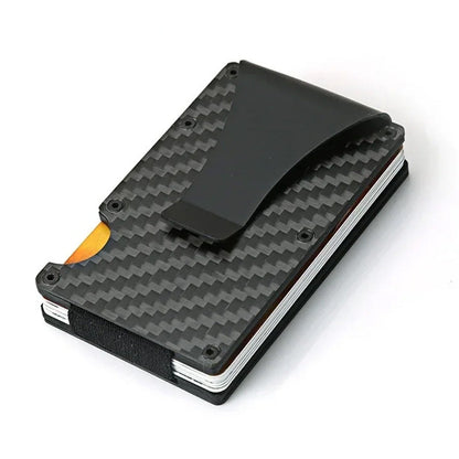 RFID Blocking Wallet Travel ID Card Holder with Metal Clip Black