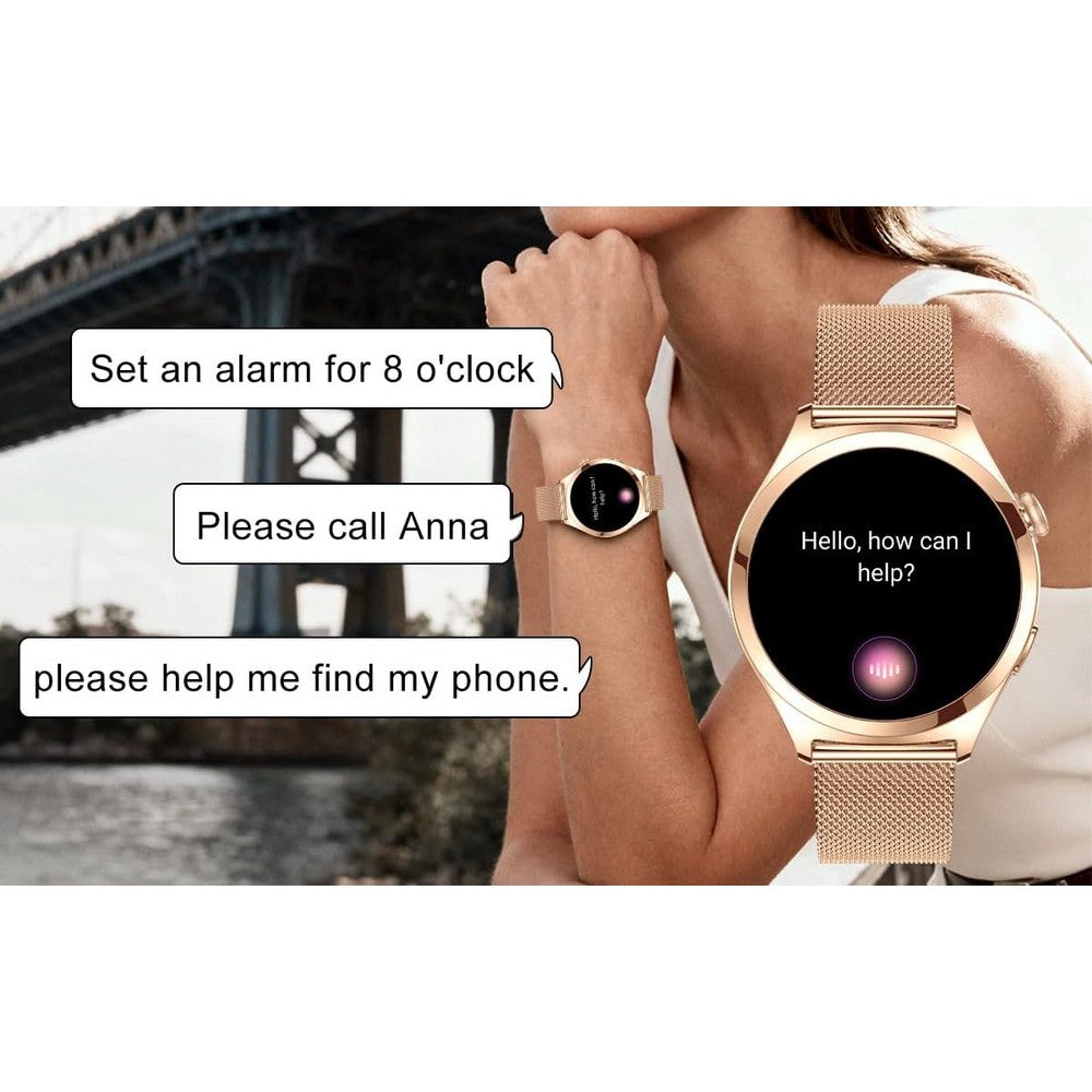 Smart Watch for Women Waterproof Smartwatch 100+ Sports Fitness Tracker Watch-Gold