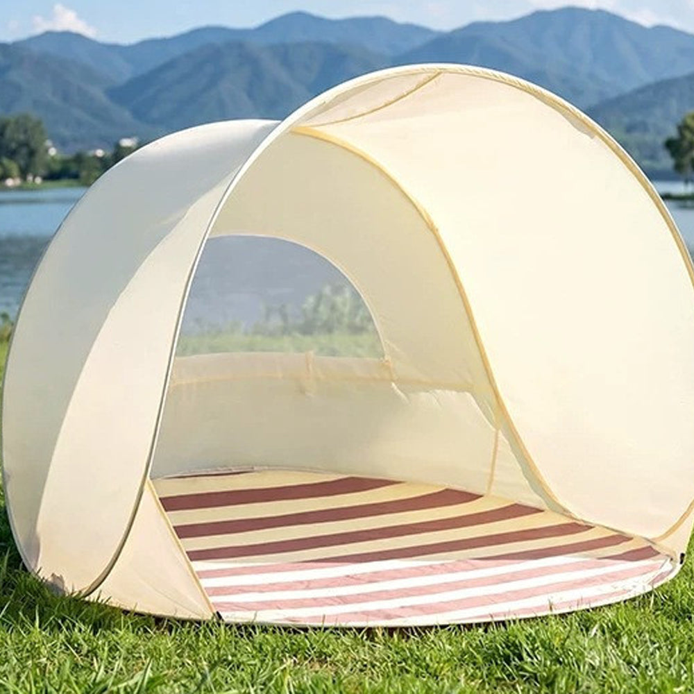 Pop Up Sun Shade Beach Tent UPF Protection Mini Canopy - Beige