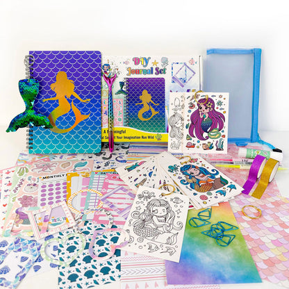 Mermaid DIY Journal Kit for Girls Scrapbooking and Diary Supplies Stickers Set