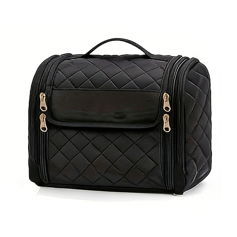 Travel Makeup Bag with Hanging Hook Large Capacity-Black