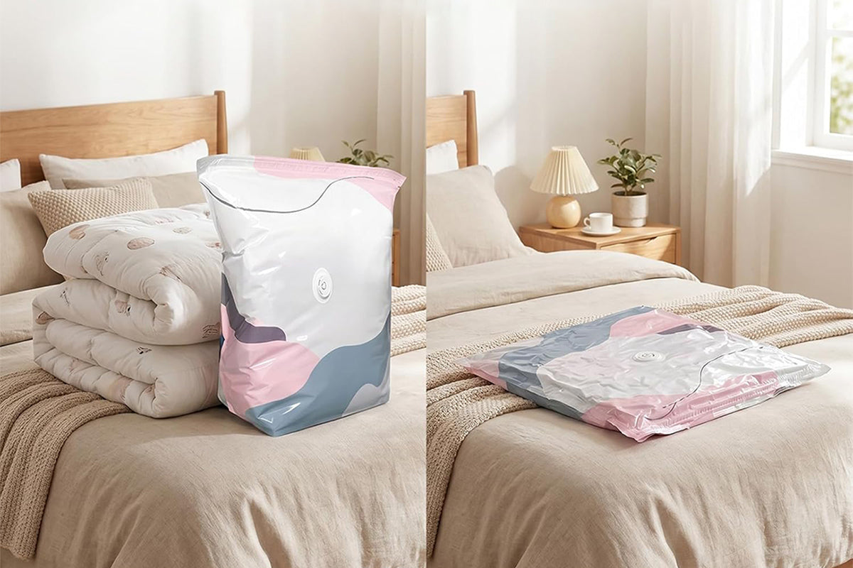 4Pcs Self Sealing No Vacuum Compression Bags