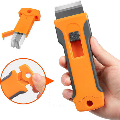 Retractable Razor Blade Scraper Tool with 15 Metal Blades
