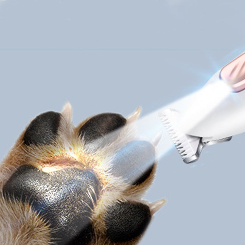 Pet Dog Paw Trimmer with LED Light Cordless Electric Pet Paw Grooming Clippers for Paws Ears Face Rump