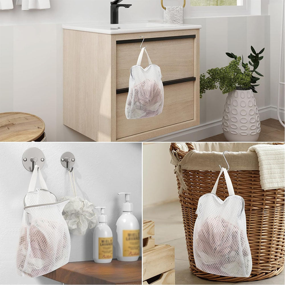 4 Pack 3D Polyester Mesh Laundry Bags with Handles
