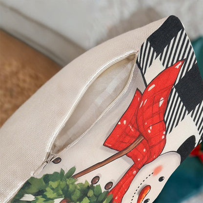 Set of 4 Christmas Pillow Covers Decorative Throw Covers for Sofa Home Decor Style 1