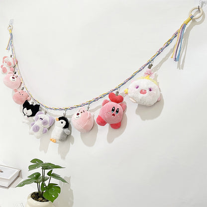 200CM Cotton Rope Hanger with 20 Clips for Photos Plush Toys-Mixed