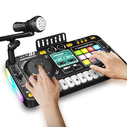 Kids DJ Mixer Musical Toy with Mic & LED Lights