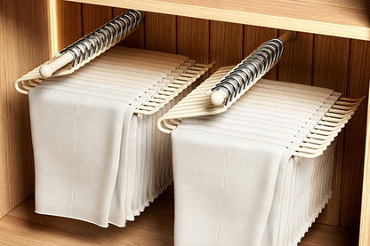 10 Piece Open Pant Hangers - Cream