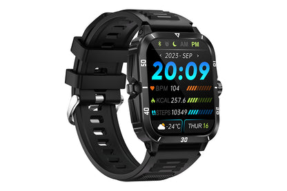 Waterproof Smartwatch for Men Android iOS Phones Smart Watch Fitness Tracker 1.96 Inch Blood Pressure Heart Rate Sport Pedometer Sleep Digital Step Activity Monitor-Black Silver