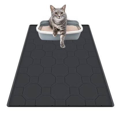 86x56cm Waterproof Silicone Cat Mat ââ‚?Little Box Mat for Cats Black