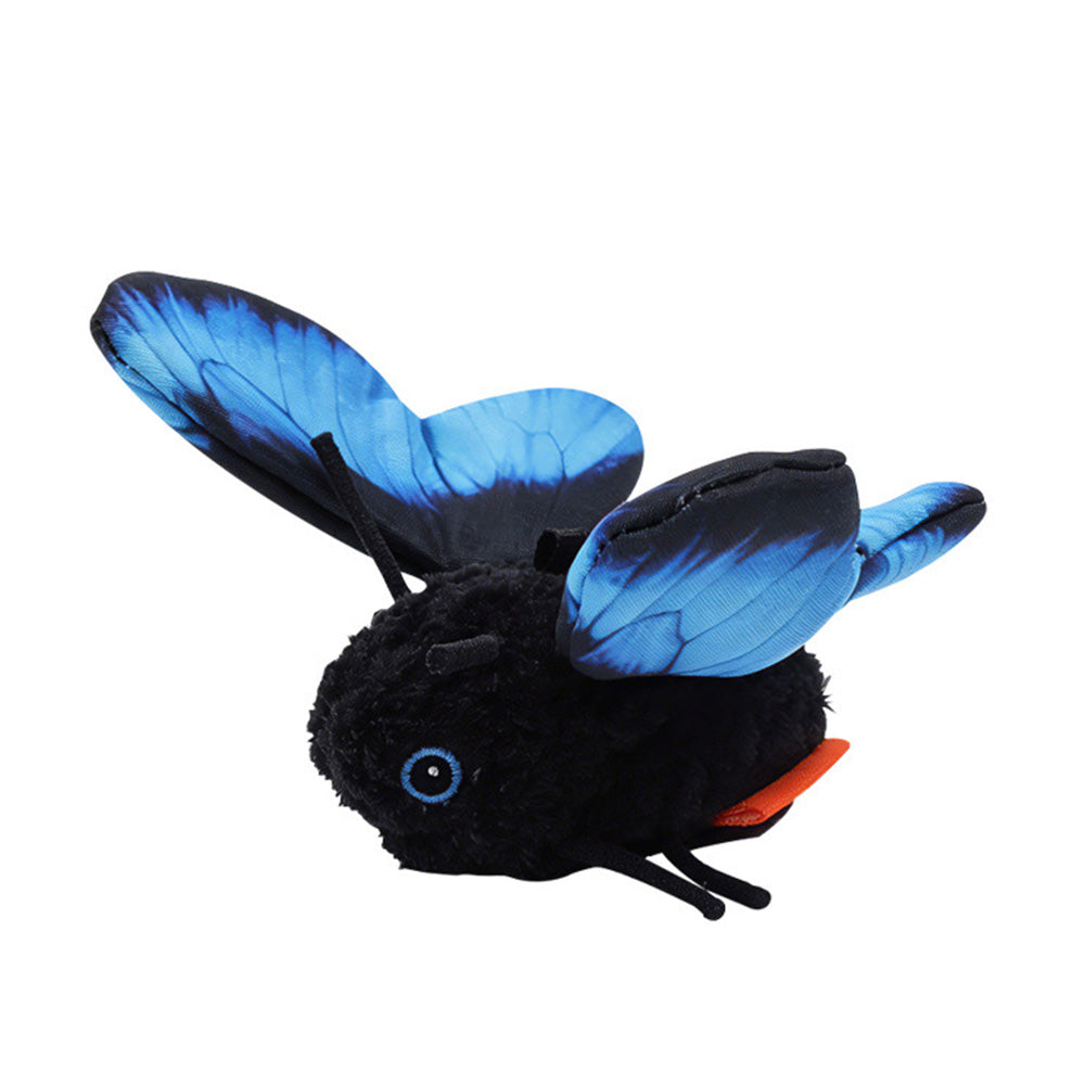 Electric Butterfly Cat Toy with Flapping Wings 3 Modes and Touch Activation - Blue