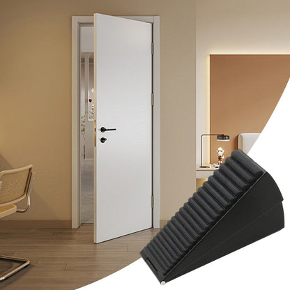 Adjustable Spring Door Stopper Tall Door Stop Wedge for Bottom of Doors Black