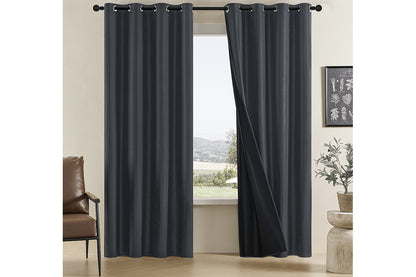 2 Pack 100 Percent Blackout Curtains - Black