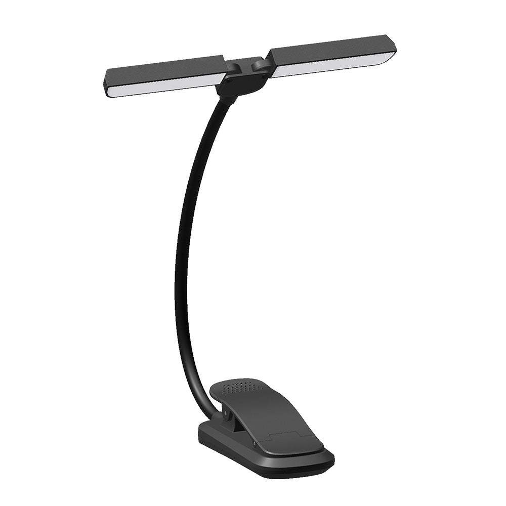 Dual Head Foldable LED Reading Clip Light with Adjustable Brightness