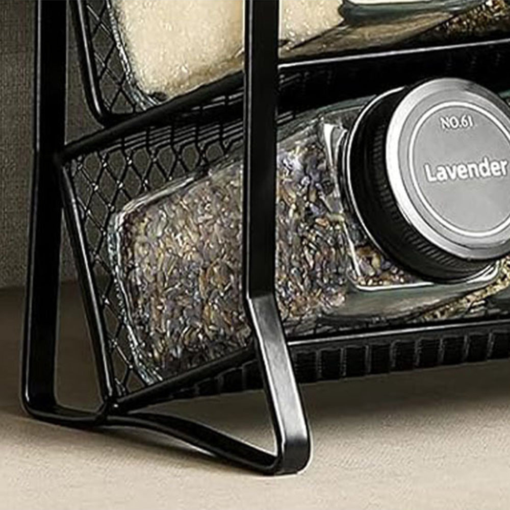 4 Tier Carbon Steel Spice Rack with Optional 28 Jars Labels