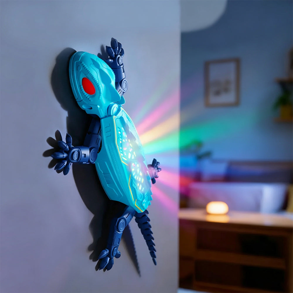 Remote Control Wall Climbing Gecko Toy with LED Lights - Blue