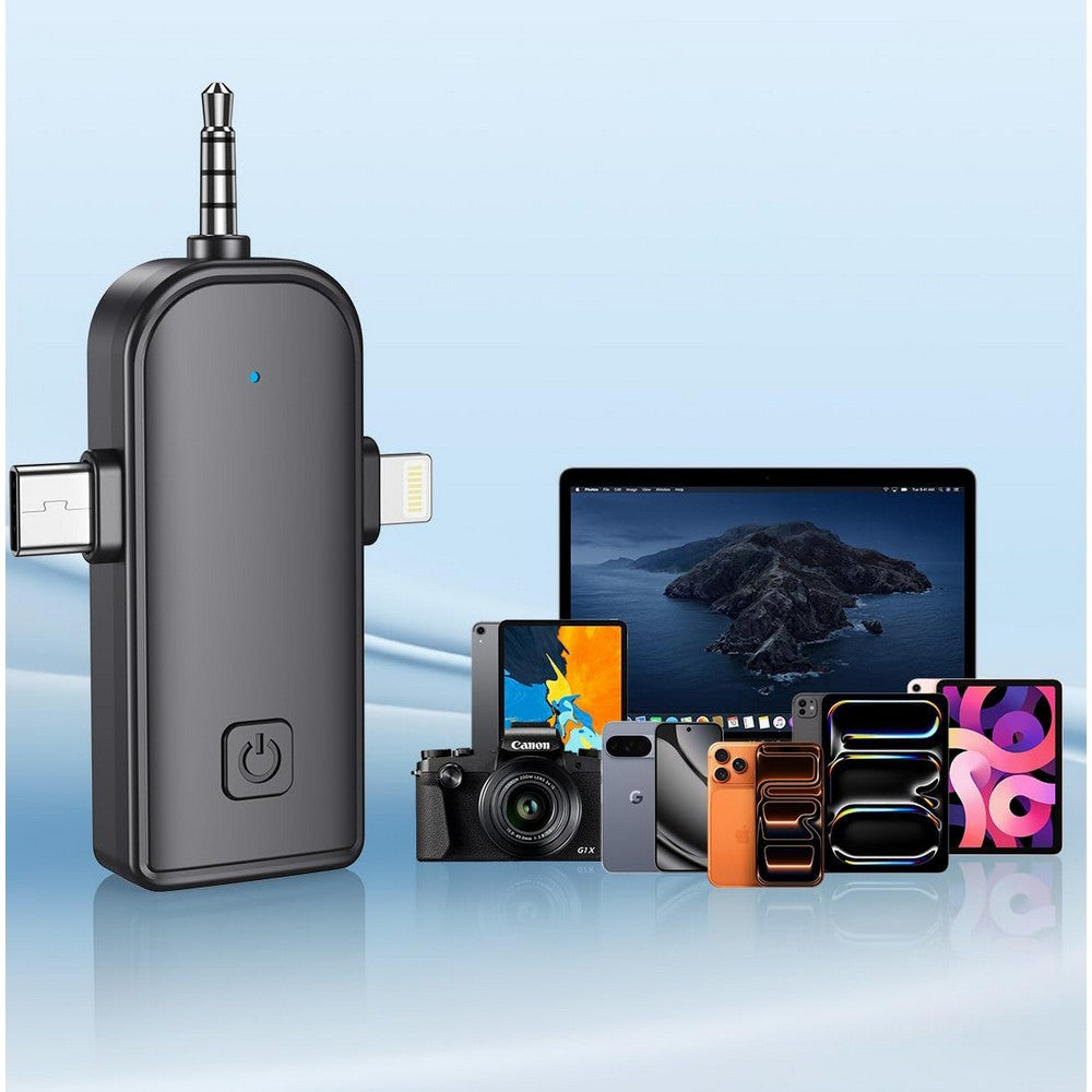 4Pcs Wireless Mini Microphone Lavalier Microphone for iPhone iPad Video Recording