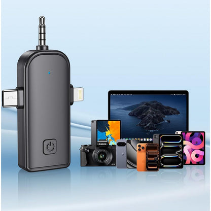 4Pcs Wireless Mini Microphone Lavalier Microphone for iPhone iPad Video Recording