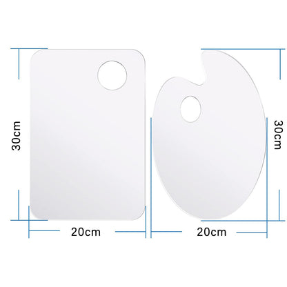 2Pcs Acrylic Painting Palette Transparent Color Mixing Board for Watercolor Acrylic Oil Paint