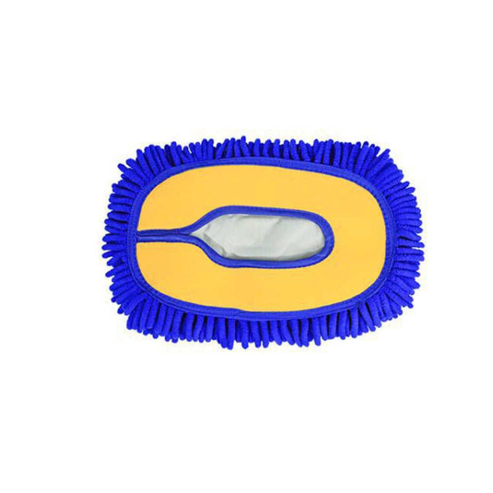 3-Section Telescopic Car Wash Brush 15-Degree Bent Handle - Blue