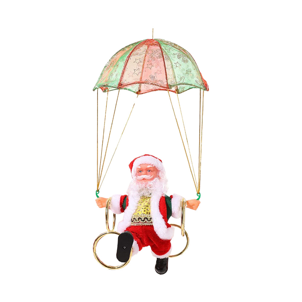 Electric Parachute Swing Santa Four-circle Santa Claus with Music Christmas Hanging Ornaments Xmas Gift