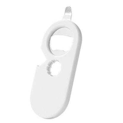 2 Piece 5-in-1 Bottle Jar Can Opener with Easy Attached Storage - White