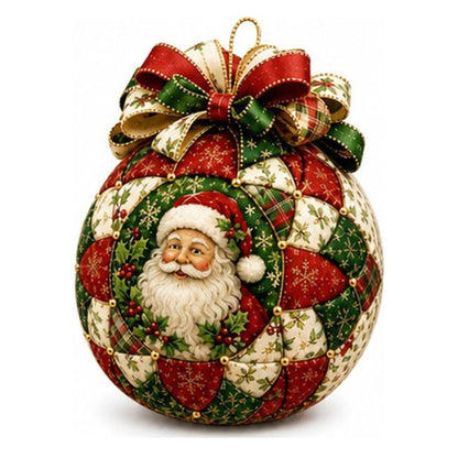 Adult Christmas Patchwork Ball DIY Ornament Craft Kit - Santa
