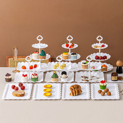 Cake Stand Set with 6 Tiered Cupcake Stands and 4 Square Trays